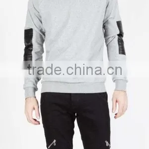 Sweatshirt With Patch/custom Design Sweatshirt With Patch/skin Fitted Leather Patch Sweatshirt thumbnail-1