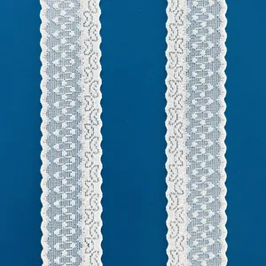 New Product Lace Trim Flower Elastic Lace Ribbons for Craft Gift Package Decoration Wedding Headbands thumbnail-1