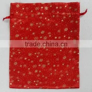 Orange Velvet Drawstring Present Pouch Printed With Dots and Nuts Bags for Packing Party Candy/festive Gifts thumbnail-1