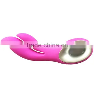 Silicone Usb Rechargeable Twin Teaser Erotic Toys Dual Stimulator Sex Toys Rabbit thumbnail-1