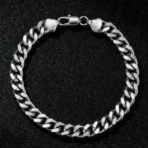 Gold Color Cuban Chain Bracelets for Men,6/8/10/12MM Stainless Steel Chain Link Wristband,Casual Hip Hop Male Jewelry Gift thumbnail-1