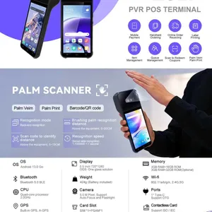 Z92P Handheld Android 13 POS PDA 58mm Thermal Receipt Printer 2D QR Scanner WiFi Bluetooth NFC All in One POS Palm Vascular POS thumbnail-4