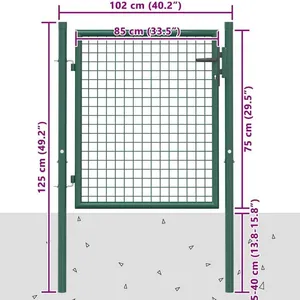 3D Mesh Fencing Round Tube Garden Gate With Individual Lock Set Packaging thumbnail-3