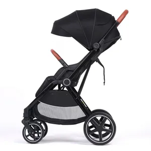 Mum Easy Lightweight Linen Baby Pram Aluminum Alloy Stroller Portable Foldable Travel Comfortable Reversible Seat 15kg Load thumbnail-2