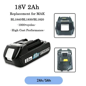 Cordless Impact Hammer Power Drill Driver Tools Replacement 18V Rechargeable Battery Bl1860 BL1850 BL1840 BL1830 for MAK thumbnail-1