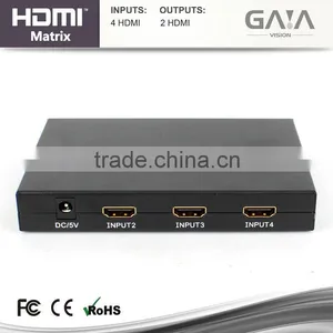 3D WIFI HDMI Matrix 4x2 With Amplifier 4 HDMI Input 2 HDMI Output Hdmi Matrix Switcher thumbnail-3