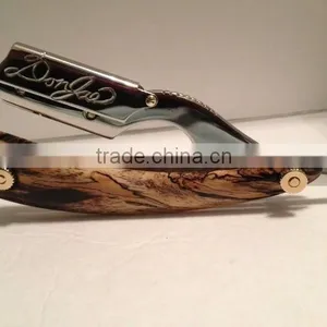Matted Straight Razor With White Line Design Swing Lock Cutthroat Razor thumbnail-2