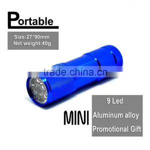 (160246) AAA Battery Colorful Emergency Promotional Mini Cheap Aluminum 9 Led Flashlight thumbnail-3