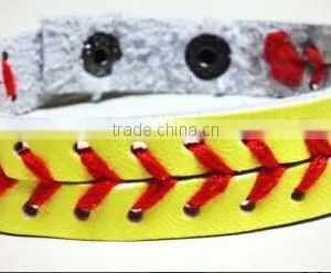 Wristband White Softball Headband Baseball Bracelet Keychain Headdress Flower thumbnail-1