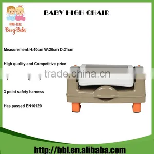 High Quality Quick Folding Portable Light Weight 35Lbs Loading Plastic Khaki Baby Booster Baby Chair thumbnail-3