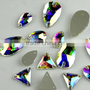 Wholesale Sew on Tear Drop Water Drop Shape Glass Stones, Irregular Shape Sew On Rhinestone for Clothing thumbnail-1