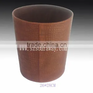 Home and Office Use Faux Leather pu Round Innovative Waste Bin Factory thumbnail-2