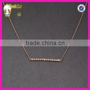 Classic Factory Directly Sell Full cz Bar Necklace Fashion Rose Gold Plating Horizontal Bar Necklace thumbnail-3