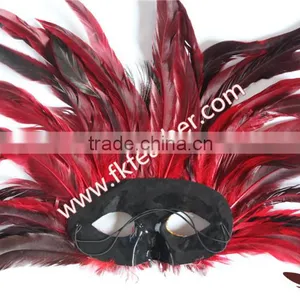 Wholesale Cheap Female Mask Red Cock Feather And Peacock Decorations thumbnail-5