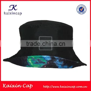 Custom Logo Black Cotton Fabric Bucket Hats thumbnail-1
