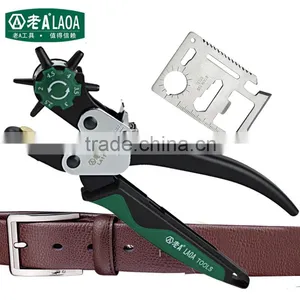 LAOA High Quality New DIY Ergonomic Leather Hole Punches 6 Sizes Revolving Leather Punch thumbnail-1