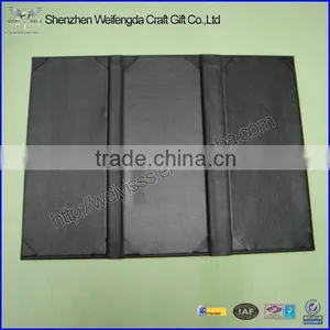 Tri-folding 4.5*11'' PU Leather Drink Menu Folder thumbnail-1