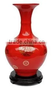 Antique Decorative Ceramic Red Vase thumbnail-1