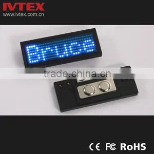 Digital Blue Rechargeable Battery Backup Digital LED Display / LED Name Badge / Mini Name Card thumbnail-1