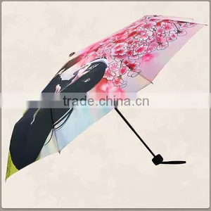 Sex Girl Cartoon Printed Fold Umbrella Light Weight Travel Mini Parasol Umbrella thumbnail-3