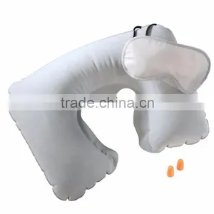 2016 Top Quality Eco-friendly Flocking PVC Inflatable Pillow for Promotion Inflatable Travel Pillow thumbnail-3