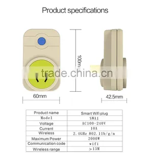 Wifi Socket Cell Phones Tablets Control Switch Smart Wifi Plug thumbnail-5