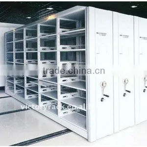 Modular Cheap Metal Mobile Shelving Racks System With Wheels for Libraries thumbnail-1