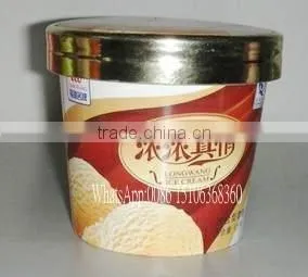 350ml Ice Cream Use Paper Printed Cups With Spoon and Lid thumbnail-1