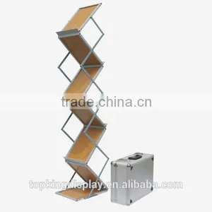 High Quality Exquisite Standard Convenient Aluminum Catalogue Shelf Model FT With Acrylic or Wooden Tray thumbnail-1