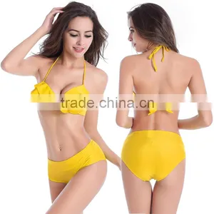 Women Petal Form Bikini Push-up Padded Wireless Swimsuit Two Pieces Bathing Suit thumbnail-6