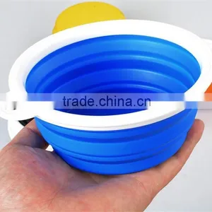 Collapsible Portable Silicone Personalized Dog Bowl,FDA / LFGB Approved Colorful Customized Folding Dog Bowls thumbnail-1