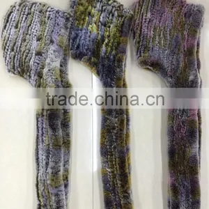 Wholesale Rex Rabbit Hoodie Muffler Shawl Scarf for Woman thumbnail-3