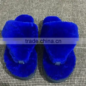Hot Wholesale 100% Sheepskin Slippers Fur Lined Slippers thumbnail-4