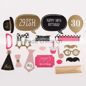 18pcs Wedding Decoration Favor Supplies Funny Photo Booth Props Rose Lips Glasses Mustache On Stick Photobooth thumbnail-5