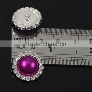Small 18 mm Pearl Crystal Shank Rhinestone Button Embellishment thumbnail-2