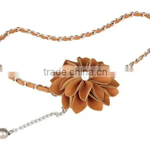 Fashion PU Flower Metal Waist Chain Female Belt SWF-W15062926 thumbnail-3