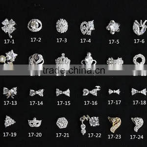 Super Quality Zircon Material Crown Bow Knot Flower Fox Design 3D Nail Art Jewelry thumbnail-1