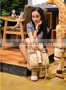 Folk Women Backpack Fashionable Canvas Bags thumbnail-2
