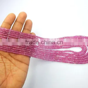 Natural Pink Sapphire Roundel Faceted Beads thumbnail-4