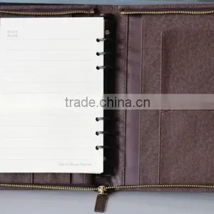 Custom Handmade pu Leather Portfolio With Zipper thumbnail-3