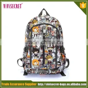 China High End Cheap White Color Picture Waterproof Laptop Backpacks for School Girls thumbnail-4