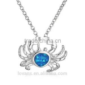 SPI007W Wholesale 925 Sterling Silver Crab Pendant Necklace thumbnail-4