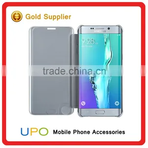 [UPO] Top Selling Clear View Translucent Flip Electroplating Mirror PC Smart Phone Case for Samsung Galaxy S7 Edge Case thumbnail-4