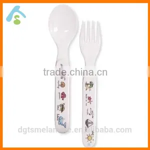 BPA-free Cute Melamine Fork and Spoon for Young Children thumbnail-5