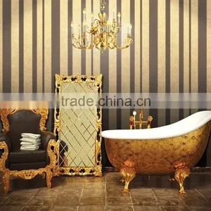 Black /gold/blue/ White Stripe Wallpaper for Hotel Rooms thumbnail-1
