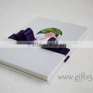 Wedding Guest Books With Silk Cover and Ribbon thumbnail-4