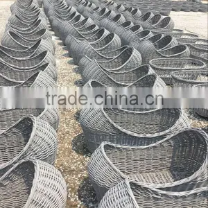 Silver Grey Wicker Moses Basket / Wicker Bassinet thumbnail-1
