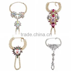 Crystal Foot Hand Chain Jewelry Barefoot Sandals Anklet With Toe Ring thumbnail-6