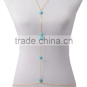 Simple Heart Turquoise Sexy Waist Chain thumbnail-1