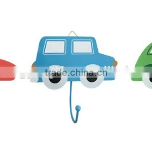 Wooden Baby Cloth Hook Wooden Car Shaped Decorative Wall Hanging Hooks Promotion Crafts Hanger thumbnail-1